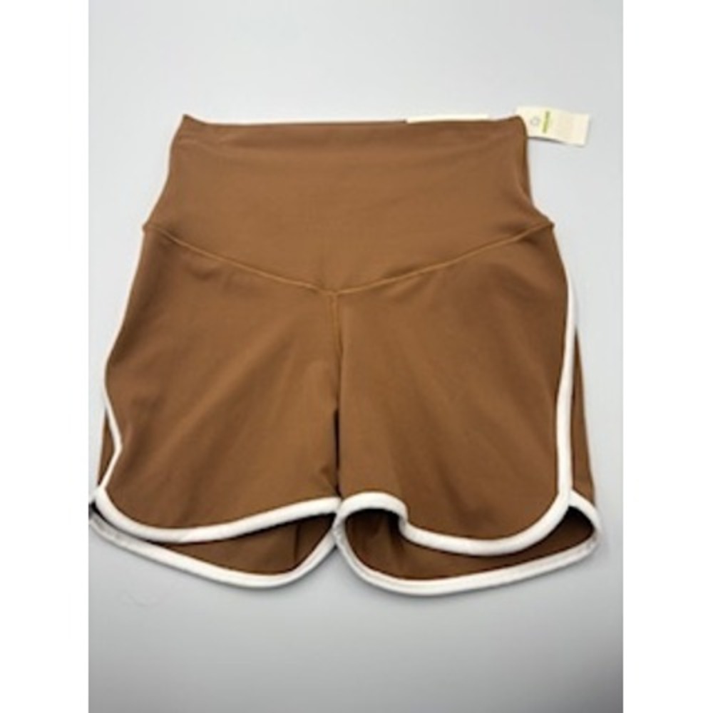 OFFLINE by Aerie Real Me Shortie S Brown‎ High Rise 3" Inseam Retro Piping NWT
